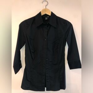 H&M button down - 3/4 sleeve - black